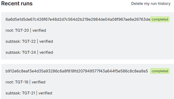 Completed TreeGuard receipts with verified roots and subtasks